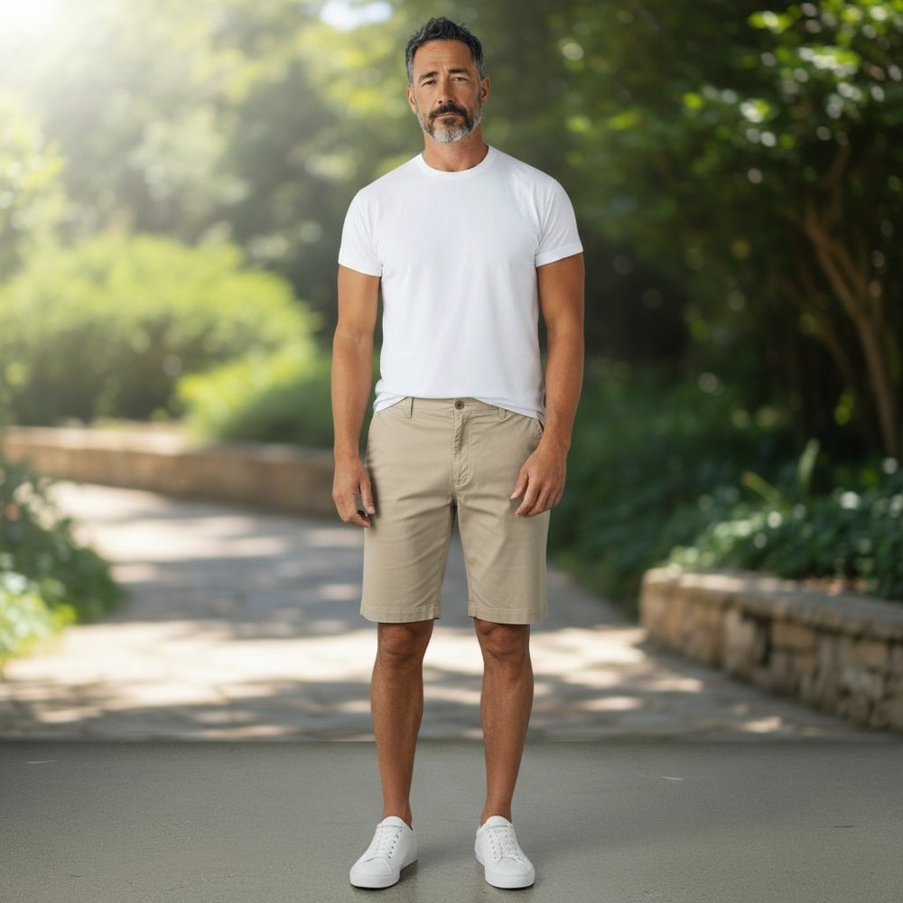 Tommy Bahama Boracay Shorts 36 Khaki Beige Cotton Tencel Blend Flat Front Chino - Picture 1 of 8